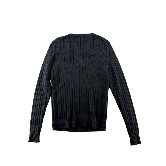 J. McLaughlin Women’s Black Cable Knit Crewneck Sweater Size Small Classic - Picture 5 of 5